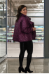 Prešívaná bunda so stojačikom - fialová